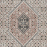 Homeroots 5' X 7' Gray And Blush Traditional Area Rug Ivory,Pink Polypropylene 395598