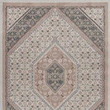 Homeroots 8' X 10' Gray And Ivory Area Rug Ivory,Pink Polypropylene 395599