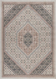 Homeroots 8' X 10' Gray And Ivory Area Rug Ivory,Pink Polypropylene 395599