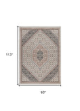 Homeroots 8' X 10' Gray And Ivory Area Rug Ivory,Pink Polypropylene 395599