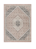 Homeroots 5' X 7' Gray And Soft Pink Traditional Area Rug Pink,Cream Polypropylene 395600