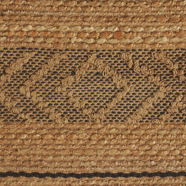 Homeroots 8' X 10' Tan And Gray Bohemian Striped Area Rug  Jute 395607