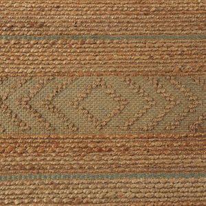 Homeroots 8' X 10' Seafoam And Tan Bohemian Striped Area Rug  Jute 395609