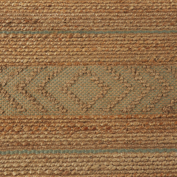 Homeroots 8' X 10' Seafoam And Tan Bohemian Striped Area Rug  Jute 395609
