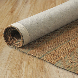 Homeroots 8' X 10' Seafoam And Tan Bohemian Striped Area Rug  Jute 395609