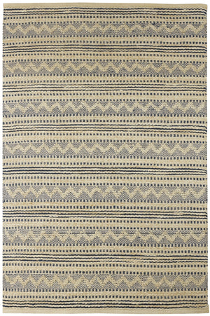 Homeroots 8' X 10' Blue And Beige Chevron Striped Area Rug  Jute 395611