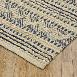 Homeroots 8' X 10' Blue And Beige Chevron Striped Area Rug  Jute 395611