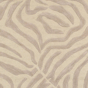 Homeroots 5’ X 8' Taupe Zebra Pattern Area Rug  Wool 395615
