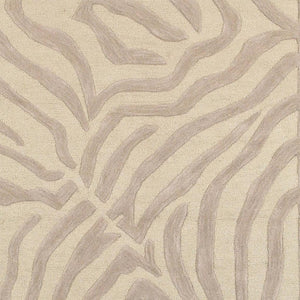HomeRoots 5' Taupe Zebra Pattern Area Rug - Hand-Tufted Wool for Cozy Comfort in Modern Living Spaces 8' X 10' Rectangle 395617
