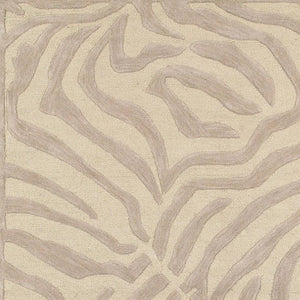 HomeRoots 5' Taupe Zebra Pattern Area Rug - Hand-Tufted Wool for Cozy Comfort in Modern Living Spaces 8' X 10' Rectangle 395617