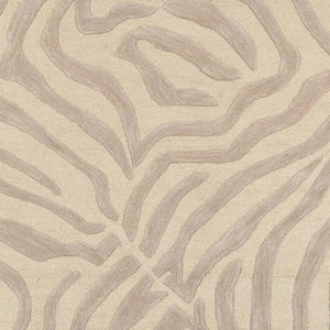 HomeRoots 5' Taupe Zebra Pattern Area Rug - Hand-Tufted Wool for Cozy Comfort in Modern Living Spaces 8' X 10' Rectangle 395617