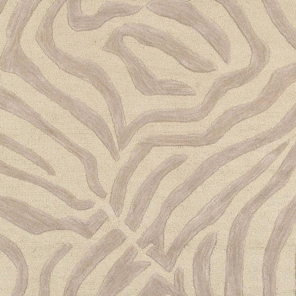HomeRoots 5' Taupe Zebra Pattern Area Rug - Hand-Tufted Wool for Cozy Comfort in Modern Living Spaces 8' X 10' Rectangle 395617