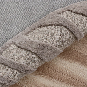 Homeroots 8’ Round Taupe Zebra Pattern Area Rug  Wool 395618