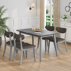 English Elm Dumfries Upholstered Armless Dining Chairs Set of 2 with Solid Wood Legs Modern Gray B127P495086