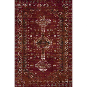 Homeroots 8' X 10' Deep Red Traditional Area Rug  Polypropylene 395714