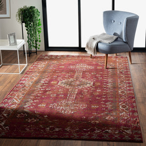 Homeroots 8' X 10' Deep Red Traditional Area Rug  Polypropylene 395714