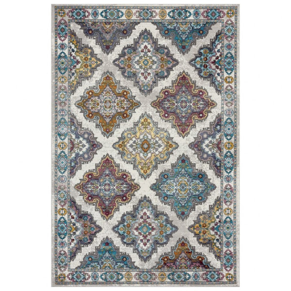 HomeRoots 5' Contemporary Blue Area Rug - Machine-Woven Durability, Soft Texture, Perfect for Any Room 5' X 8' 395717