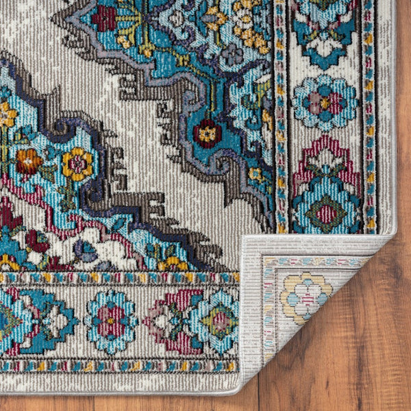HomeRoots 5' Contemporary Blue Area Rug - Machine-Woven Durability, Soft Texture, Perfect for Any Room 5' X 8' 395717