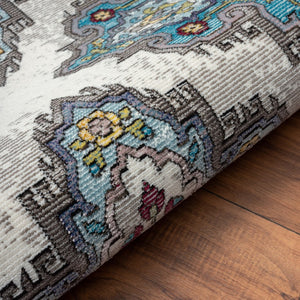 HomeRoots 5' Contemporary Blue Area Rug - Machine-Woven Durability, Soft Texture, Perfect for Any Room 5' X 8' 395717