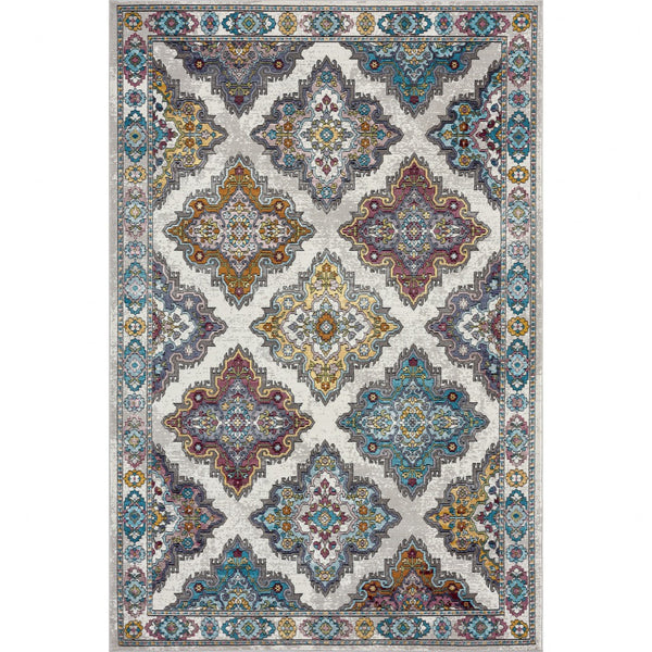 Homeroots 8' X 10' Blue Traditional Floral Motifs Area Rug  Polypropylene 395718