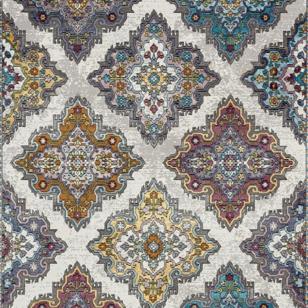 HomeRoots 8' Floral Elegance Area Rug - Traditional Motifs in Muted Blues, Browns, & Yellows for Any Room 8' X 10' 395718