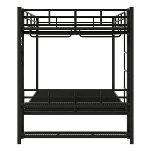 English Elm Full Size Metal Bunk Bed With Led Lighting, Storage Shelves & Hooks - Stylish Space Saver For Teens N7090000667B