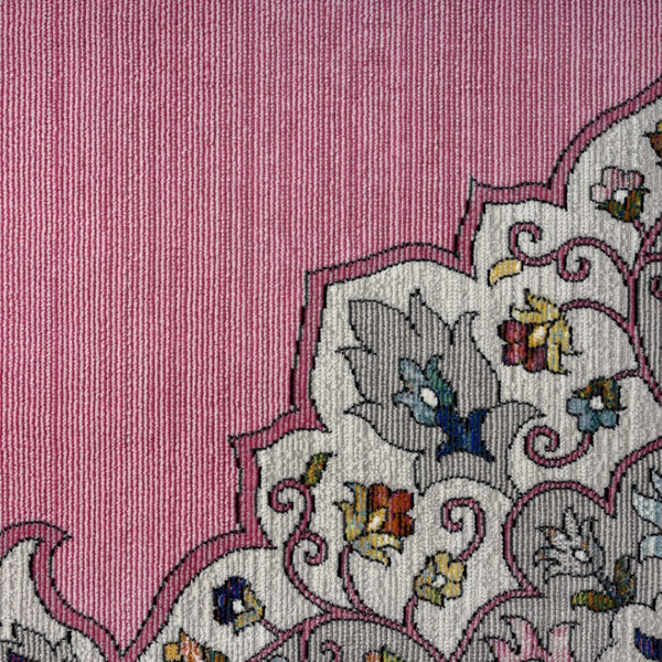 HomeRoots 8' Pink Traditional Medallion Area Rug - Elegant Floral Design for Living Rooms & Bedrooms Decor 8' x 10' 395726