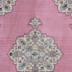 HomeRoots 8' Pink Traditional Medallion Area Rug - Elegant Floral Design for Living Rooms & Bedrooms Decor 8' x 10' 395726