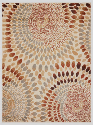 Homeroots 5' X 7' Cream And Brown Swirls Area Rug  Olefin 395729