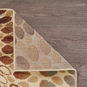 Homeroots 5' X 7' Cream And Brown Swirls Area Rug  Olefin 395729