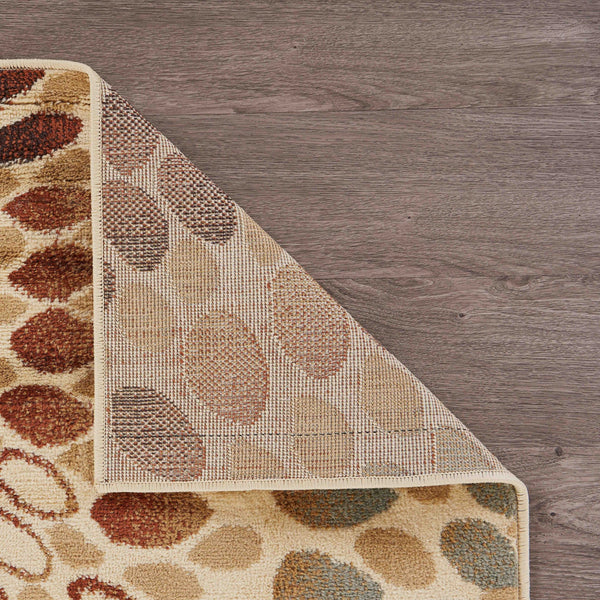 Homeroots 5' X 7' Cream And Brown Swirls Area Rug  Olefin 395729