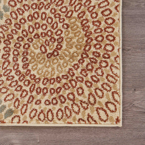 Homeroots 5' X 7' Cream And Brown Swirls Area Rug  Olefin 395729