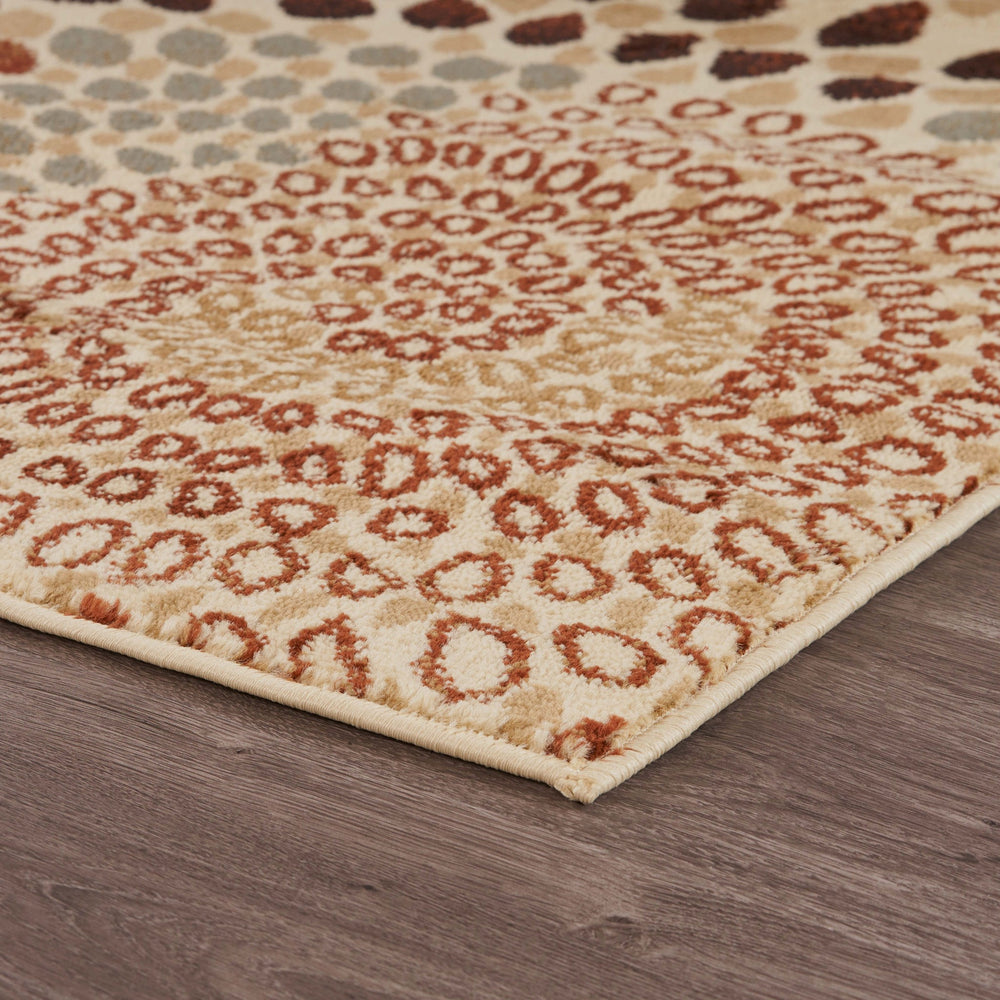 Homeroots 8' X 10' Cream And Brown Swirls Area Rug  Olefin 395730