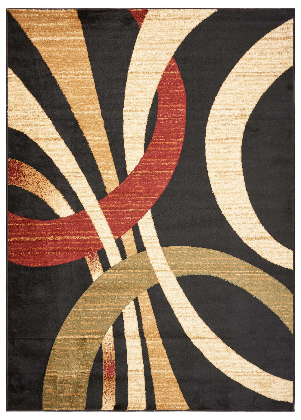 Homeroots 5' X 7' Black Abstract Geometric Area Rug  Olefin 395731