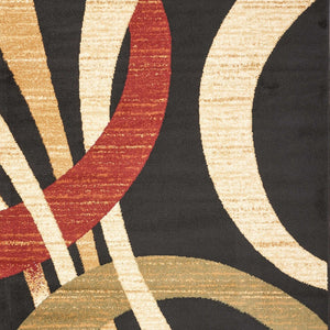 Homeroots 5' X 7' Black Abstract Geometric Area Rug  Olefin 395731