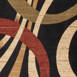 Homeroots 5' X 7' Black Abstract Geometric Area Rug  Olefin 395731