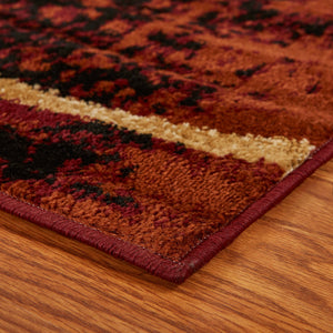 Homeroots 5' X 7' Red And Brown Geometric Area Rug  Olefin 395733