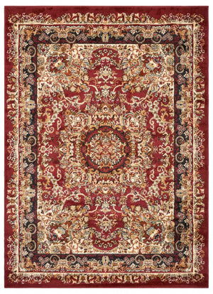 Homeroots 5' X 7' Red Royal Medallion Area Rug  Olefin 395735