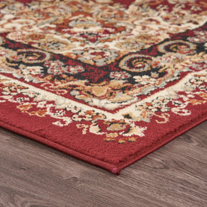 Homeroots 5' X 7' Red Royal Medallion Area Rug  Olefin 395735