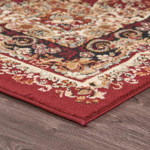 Homeroots 5' X 7' Red Royal Medallion Area Rug  Olefin 395735