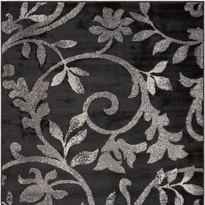 Homeroots 8' X 10' Black Filigree Vines Area Rug  Olefin 395750