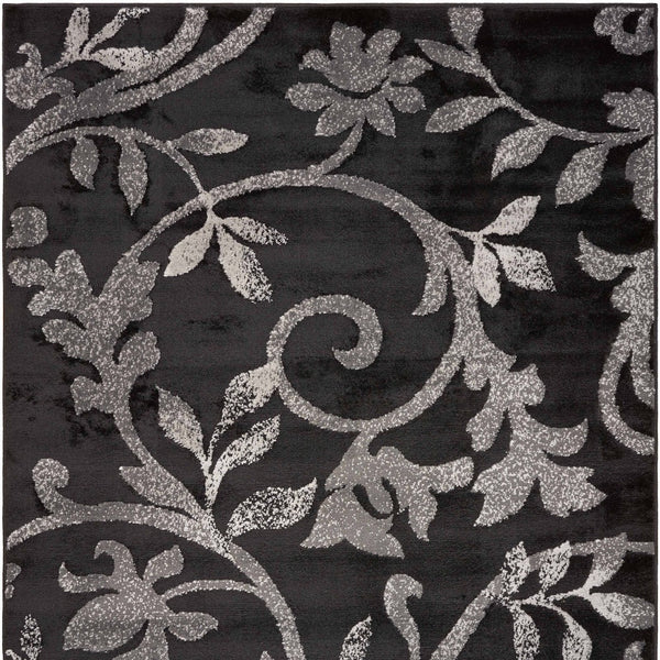 Homeroots 8' X 10' Black Filigree Vines Area Rug  Olefin 395750
