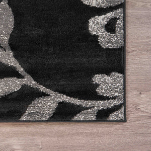 Homeroots 8' X 10' Black Filigree Vines Area Rug  Olefin 395750