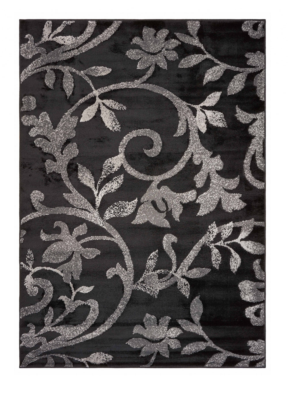 Homeroots 8' X 10' Black Filigree Vines Area Rug  Olefin 395750