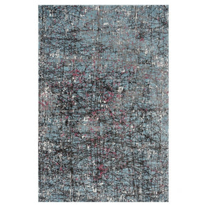 HomeRoots 5' Modern Blue Chaotic Strokes Area Rug - Artistic Abstract Design for Contemporary Spaces 5' X 8' 395762