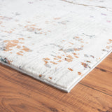 Homeroots 5' X 8' White Abstract Marble Area Rug  Polypropylene 395764