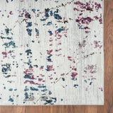 Homeroots 5' X 8' White Abstract Marble Area Rug  Polypropylene 395764