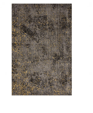 Homeroots 5' X 8' Gray And Yellow Abstract Sprinkle Area Rug  Polypropylene 395768