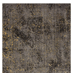 Homeroots 5' X 8' Gray And Yellow Abstract Sprinkle Area Rug  Polypropylene 395768