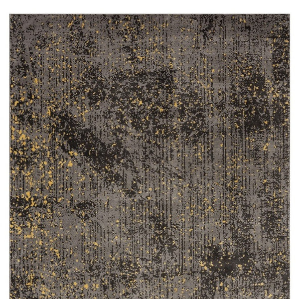 Homeroots 5' X 8' Gray And Yellow Abstract Sprinkle Area Rug  Polypropylene 395768